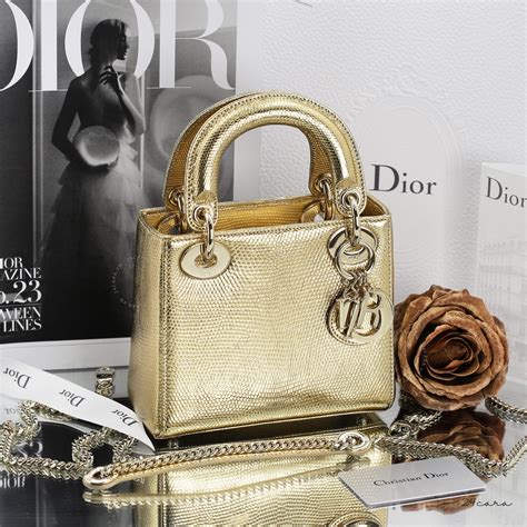 gold bag dior|small lady dior bag.